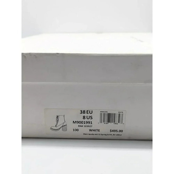 Marc Jacobs Women's Ryder White Leather High-Heel Booties Size 38 EU (MSRP $495) - Picture 12 of 12